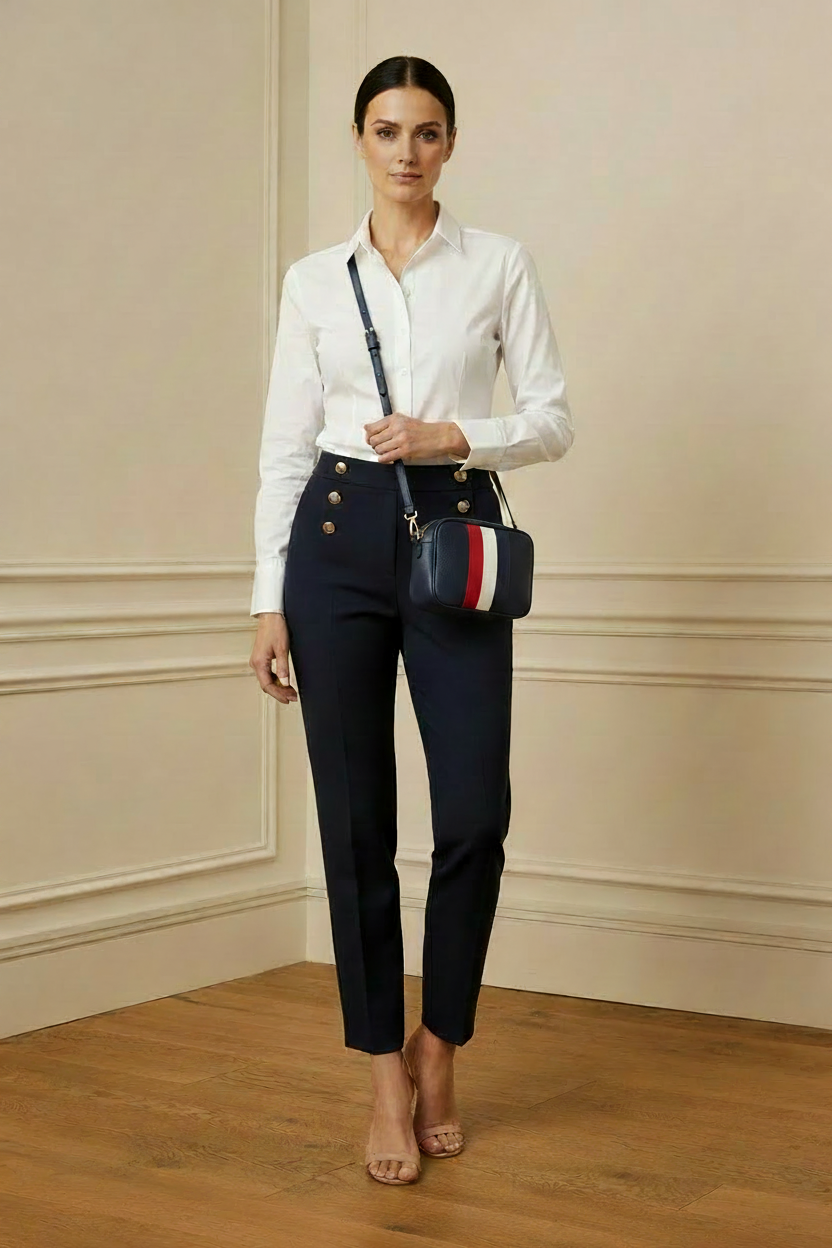 Lateral con bolso navy