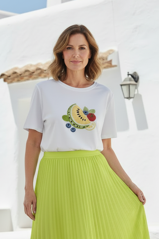 Look frontal falda midi