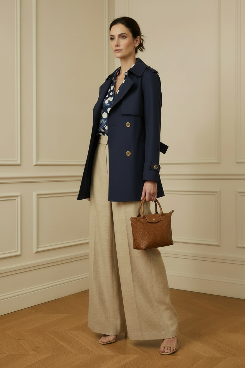 Look gabardina navy - frontal