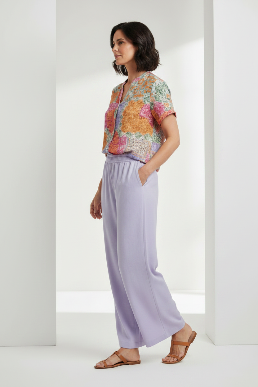 Look patchwork lila - vista lateral