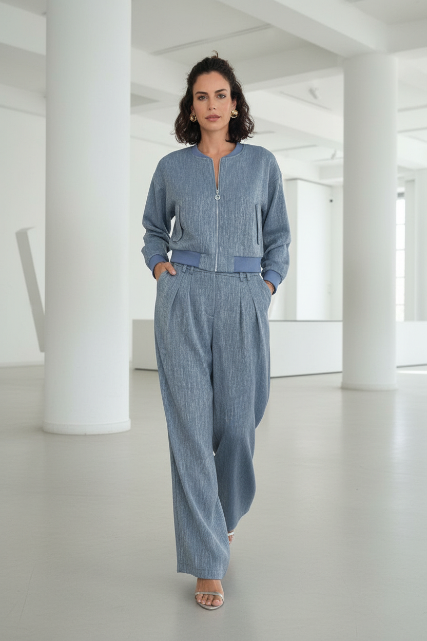 Modelo caminando conjunto azul