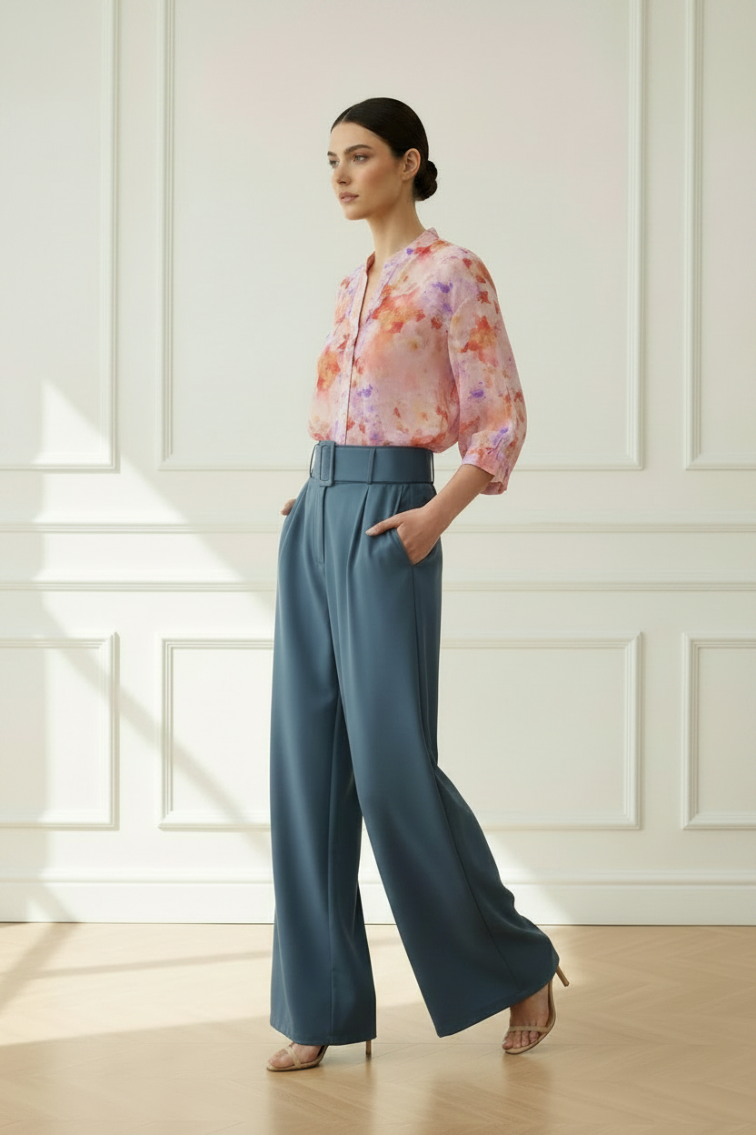 Movimiento - camisa mariposas + pantalón azul