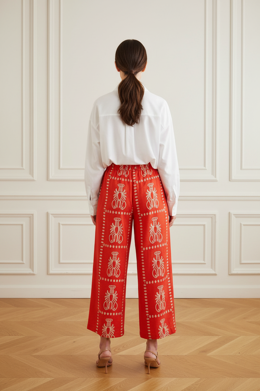 Pantalón langostas + camisa blanca - espalda