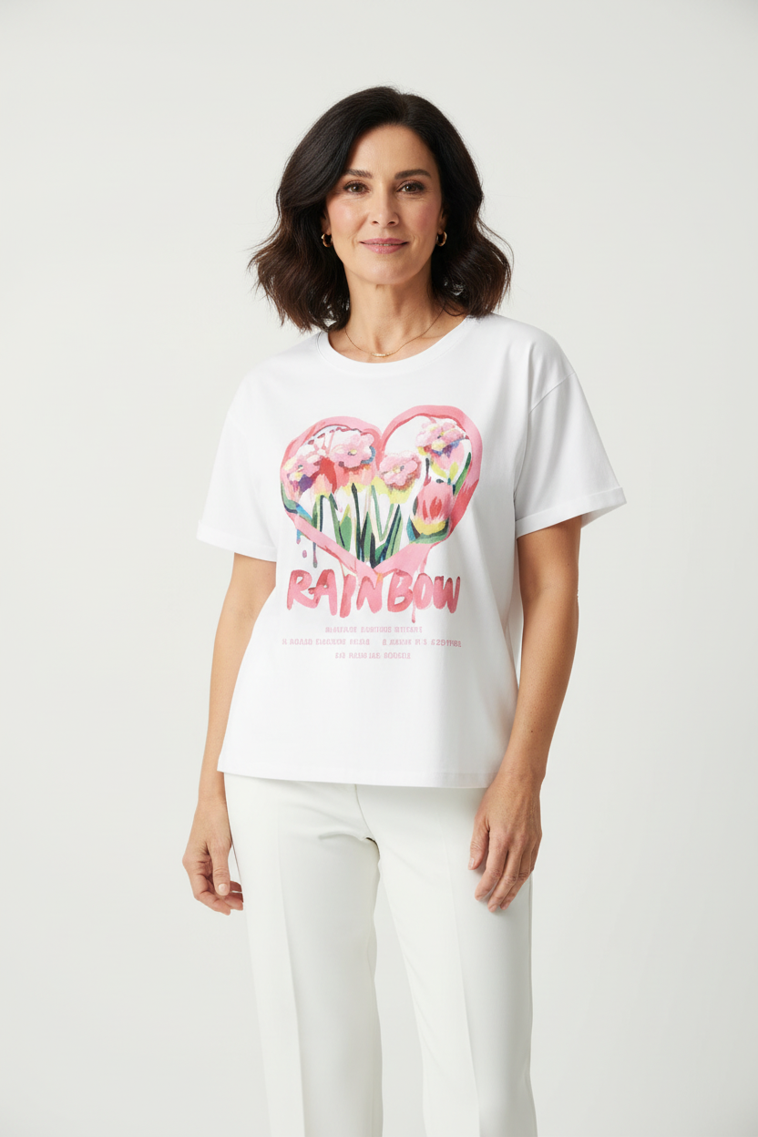 Camiseta Rainbow rosa
