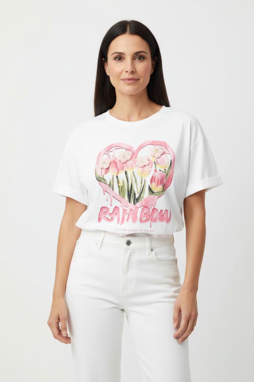 Camiseta Rainbow rosa