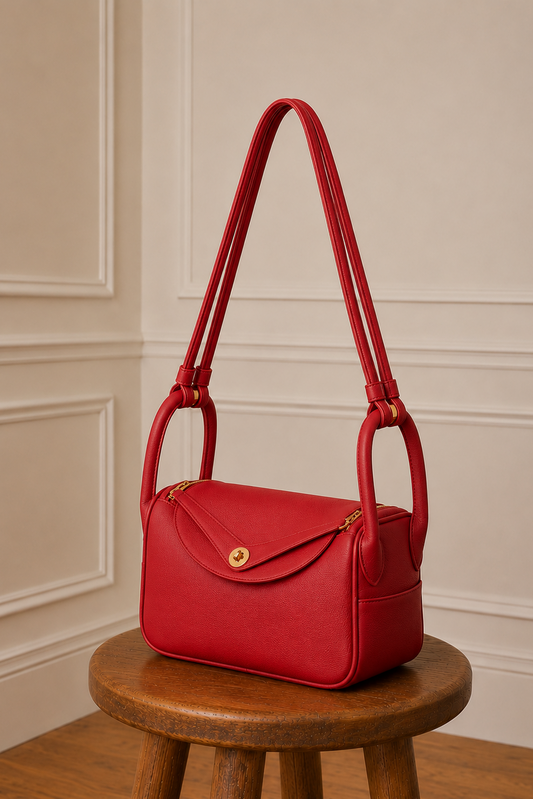 Bolso de hombro rojo piel vegana