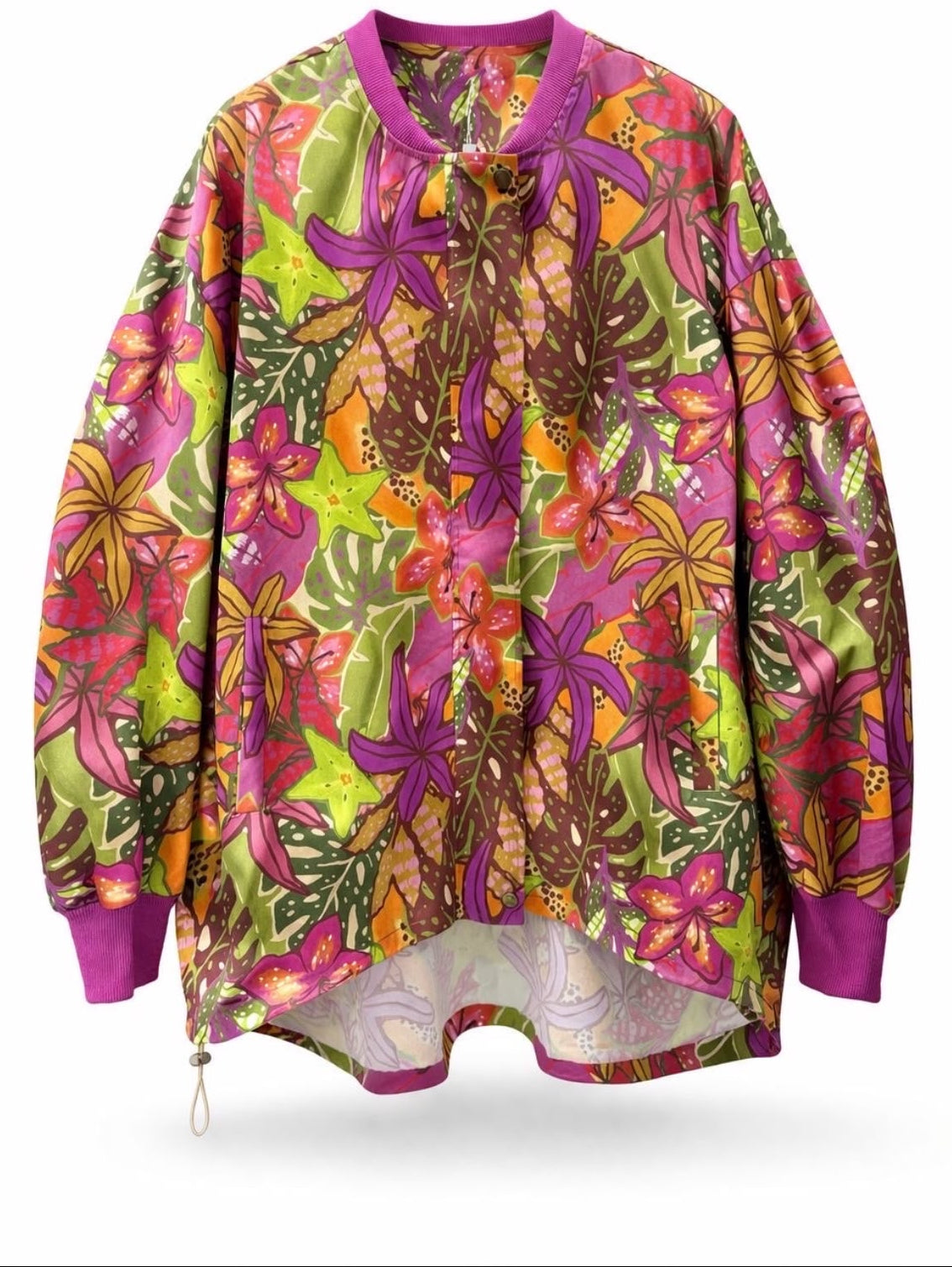 Cazadora bomber tropical estampado floral multicolor