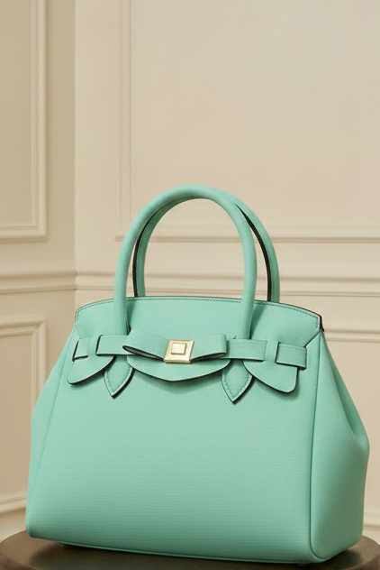 Bolso Birkin en neopreno turquesa mediano