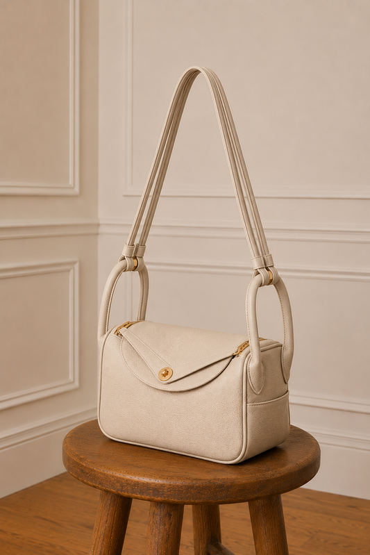 Bolso de hombro crudo piel vegana