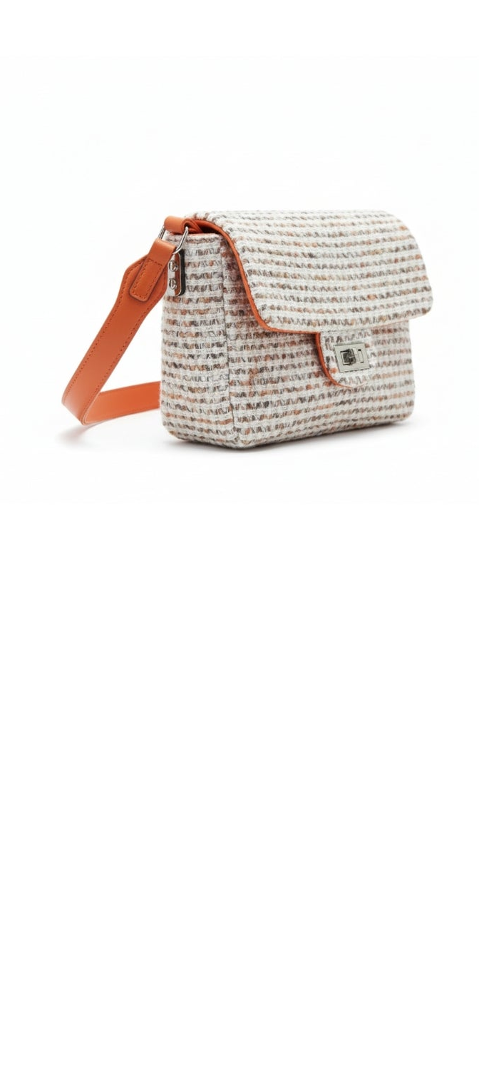 Bolso pequeño textil y naranja