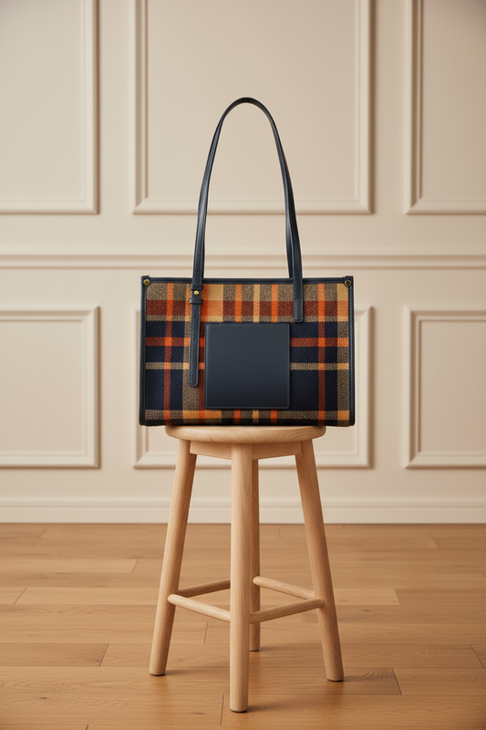 Tote tartán Blue