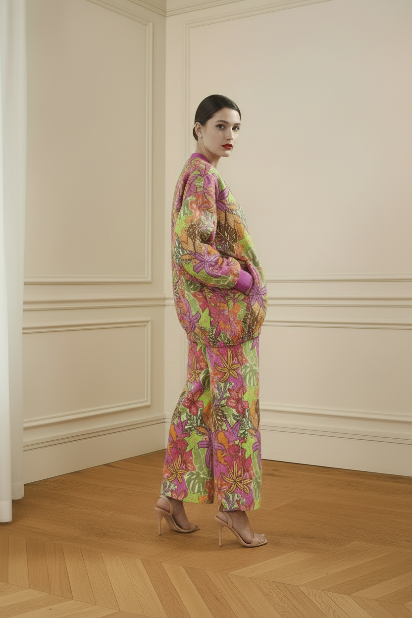 Cazadora bomber tropical - vista tres cuartos hombro