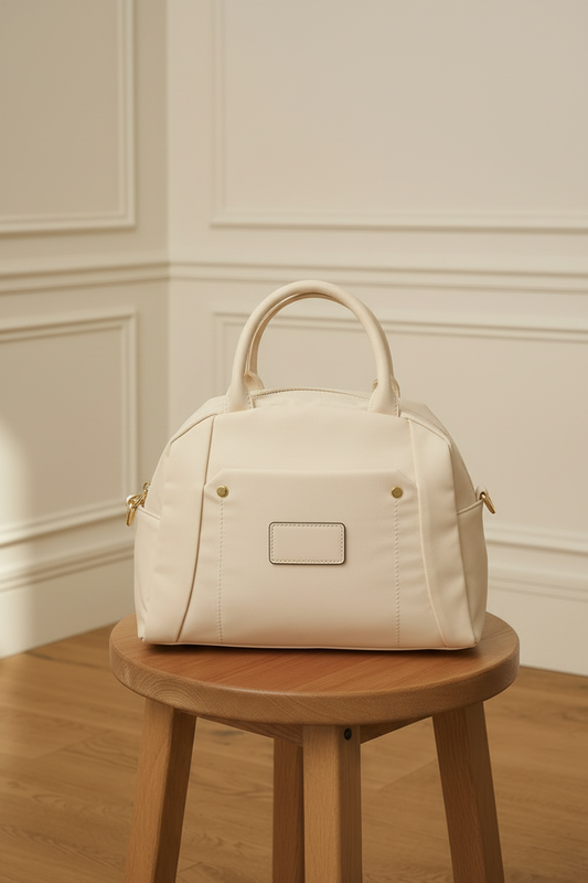 Bolso Bowling Crema con Asa