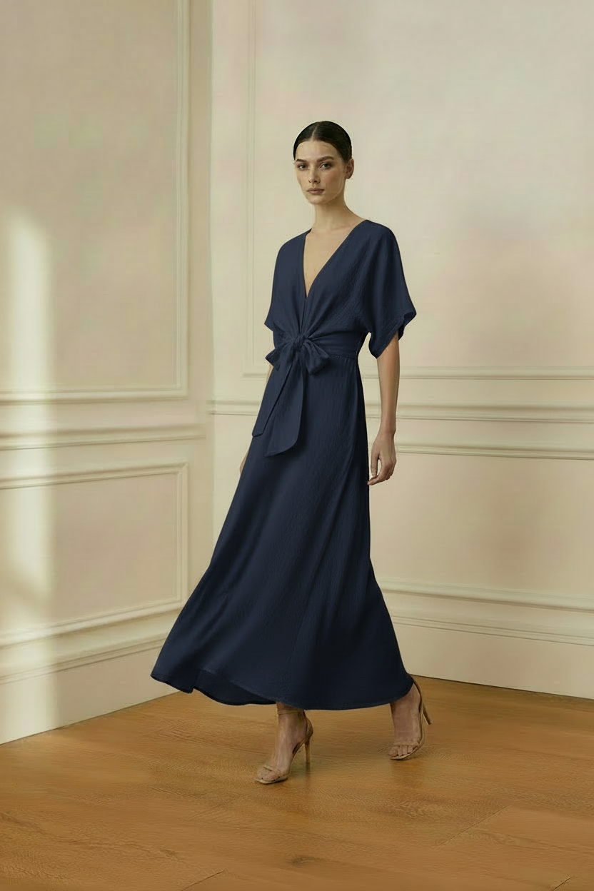 Vestido azul marino sin bolso