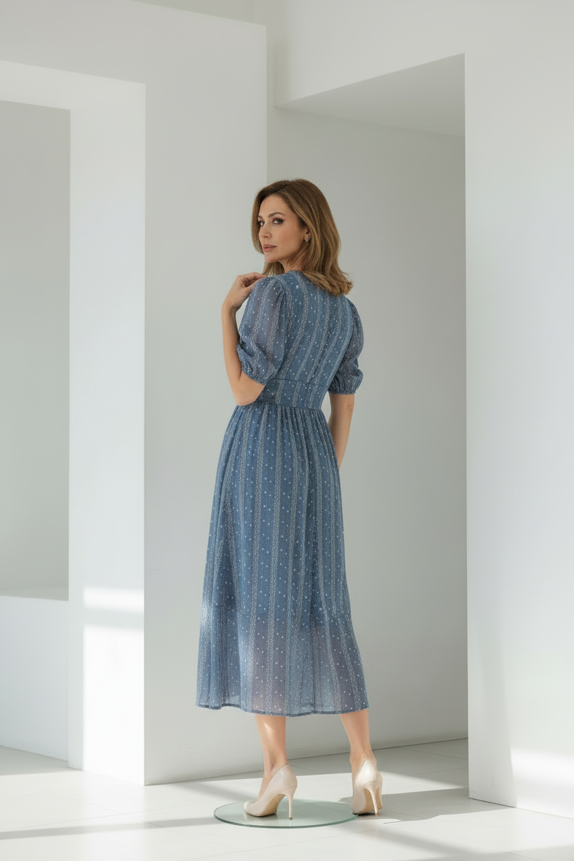 Vestido azul - vista trasera