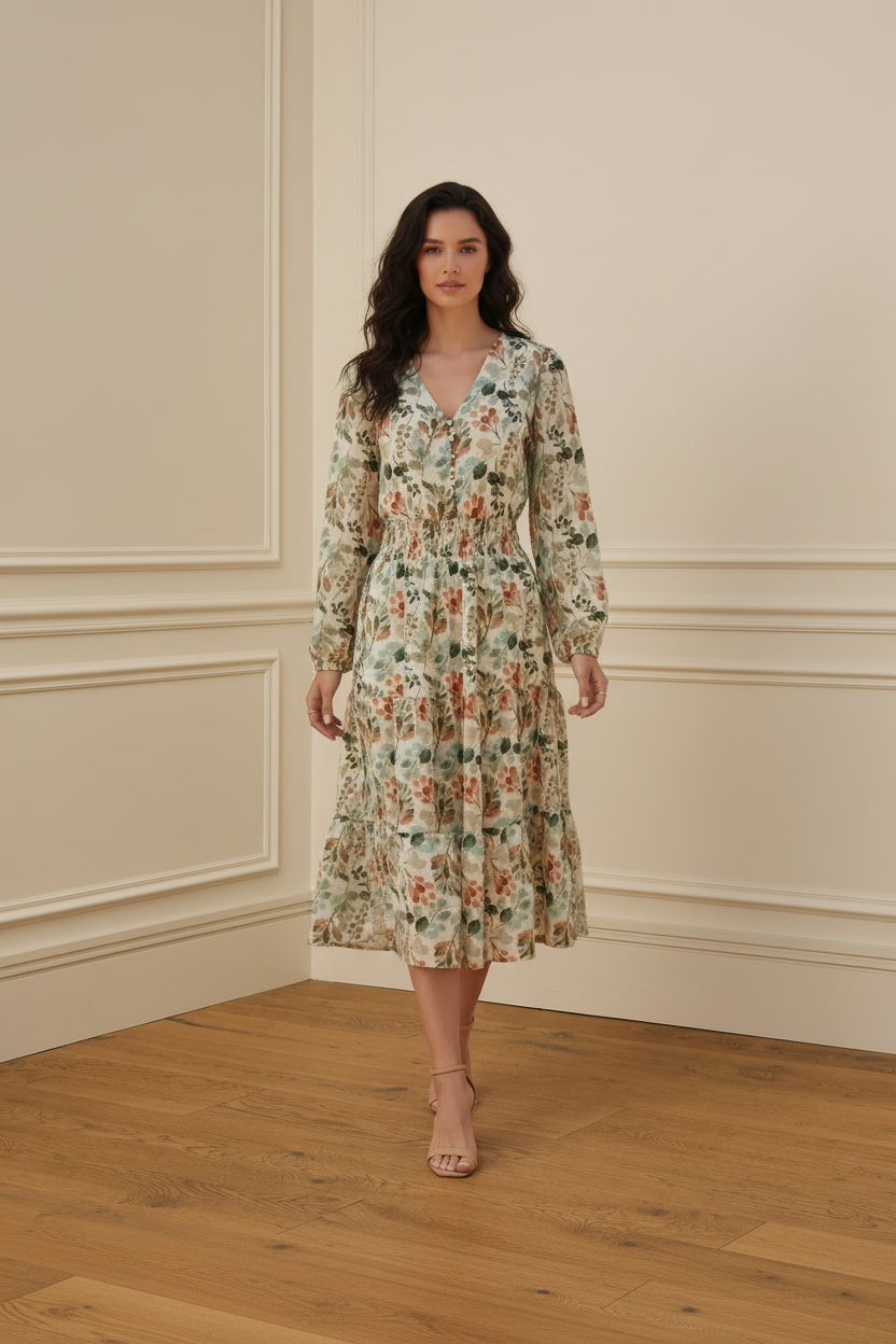 Vestido boho floral sala sin bolso