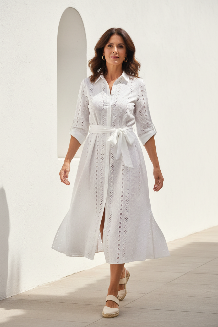 Vestido broderie en movimiento 1