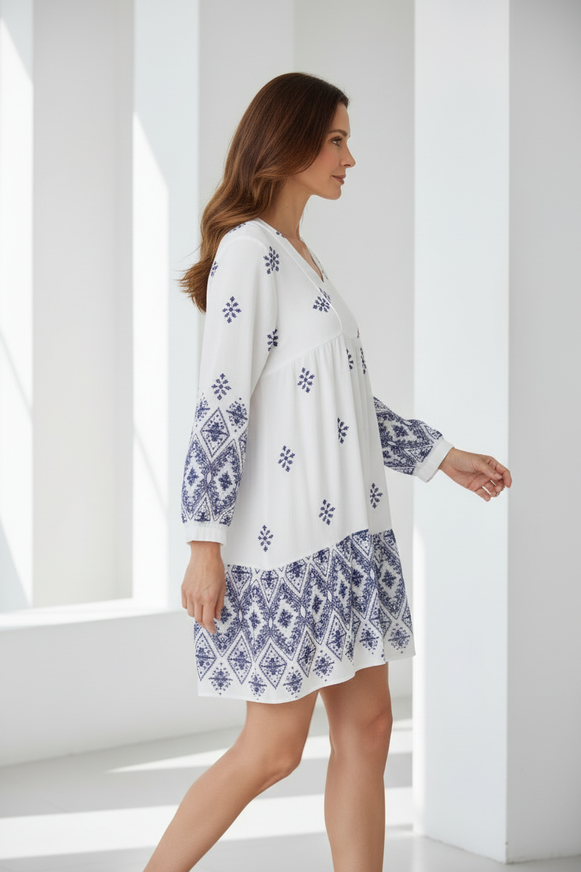 Vestido C7659 azul marino lateral