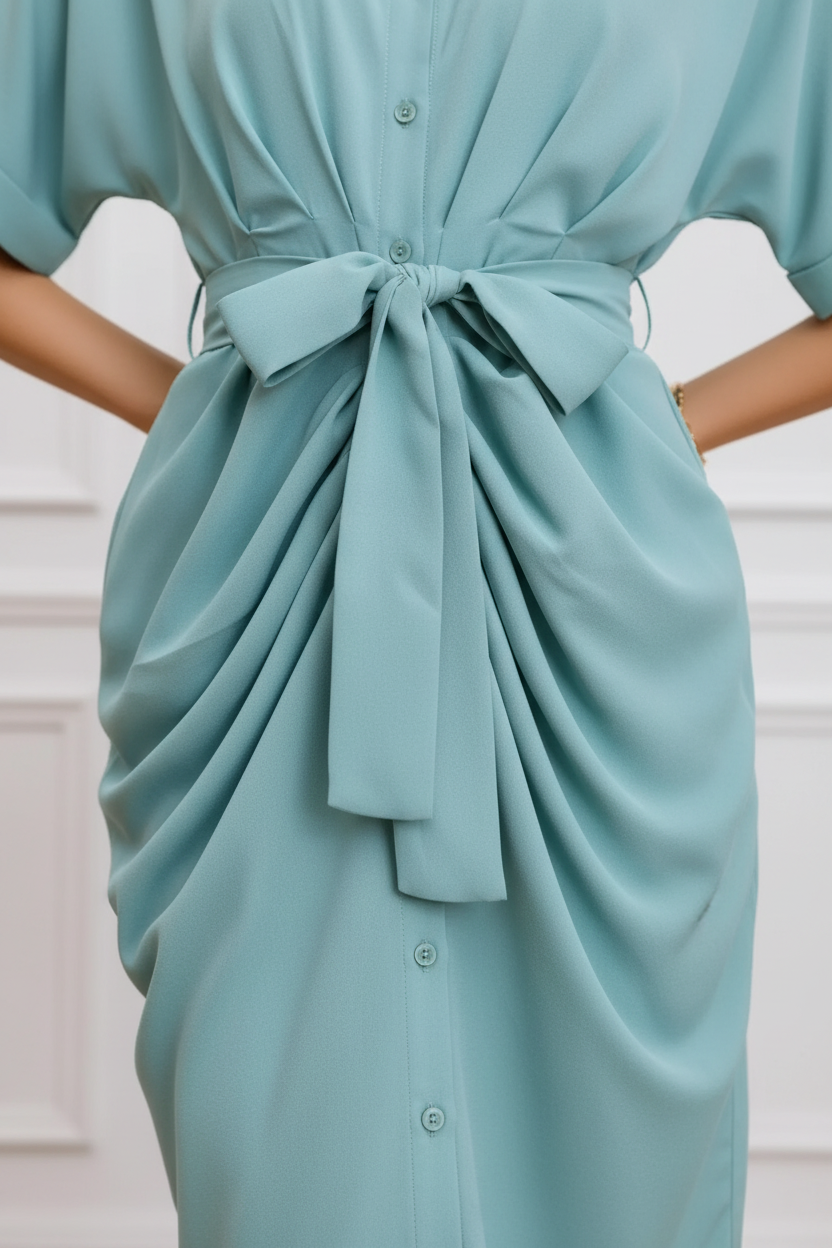 Vestido camisero mint - detalle