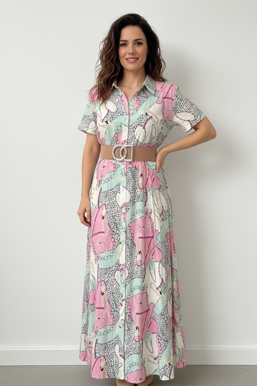 Vestido con cinturón D-O