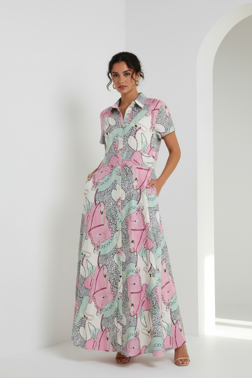 Vestido estampado fondo simple