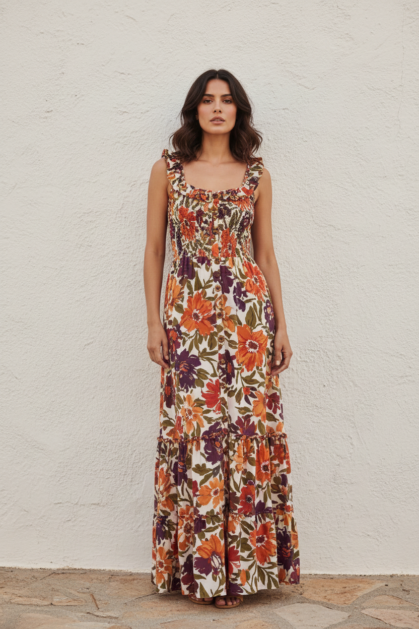 Vestido floral en modelo