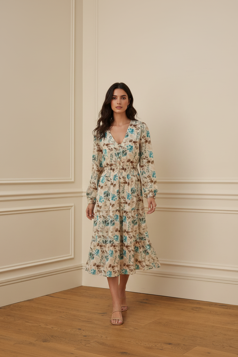Vestido floral modelo interior