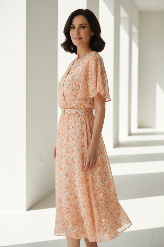 Vestido floral modelo madura perfil