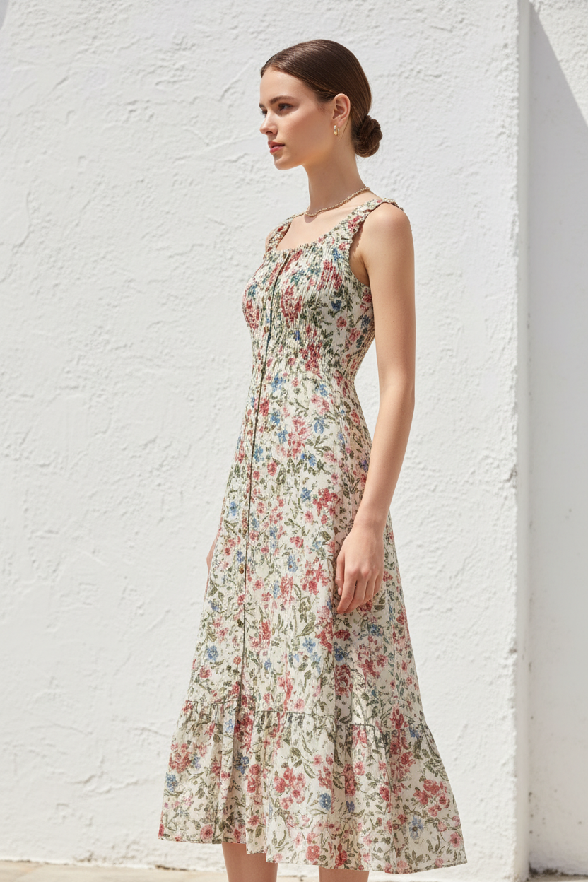 Vestido floral perfil