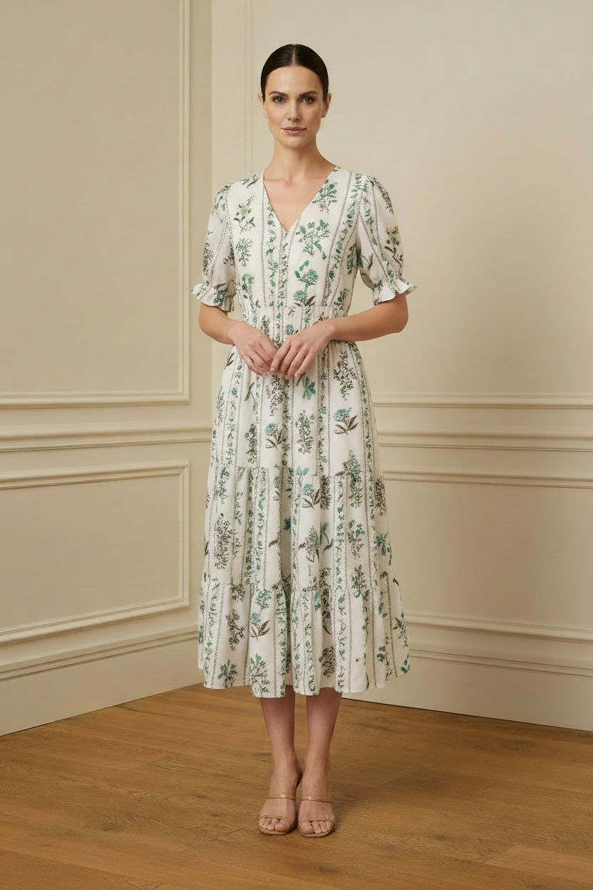 Vestido floral verde