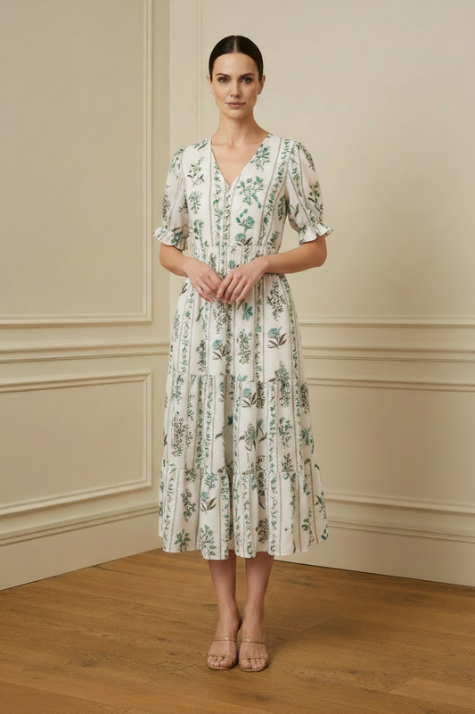 Vestido floral verde
