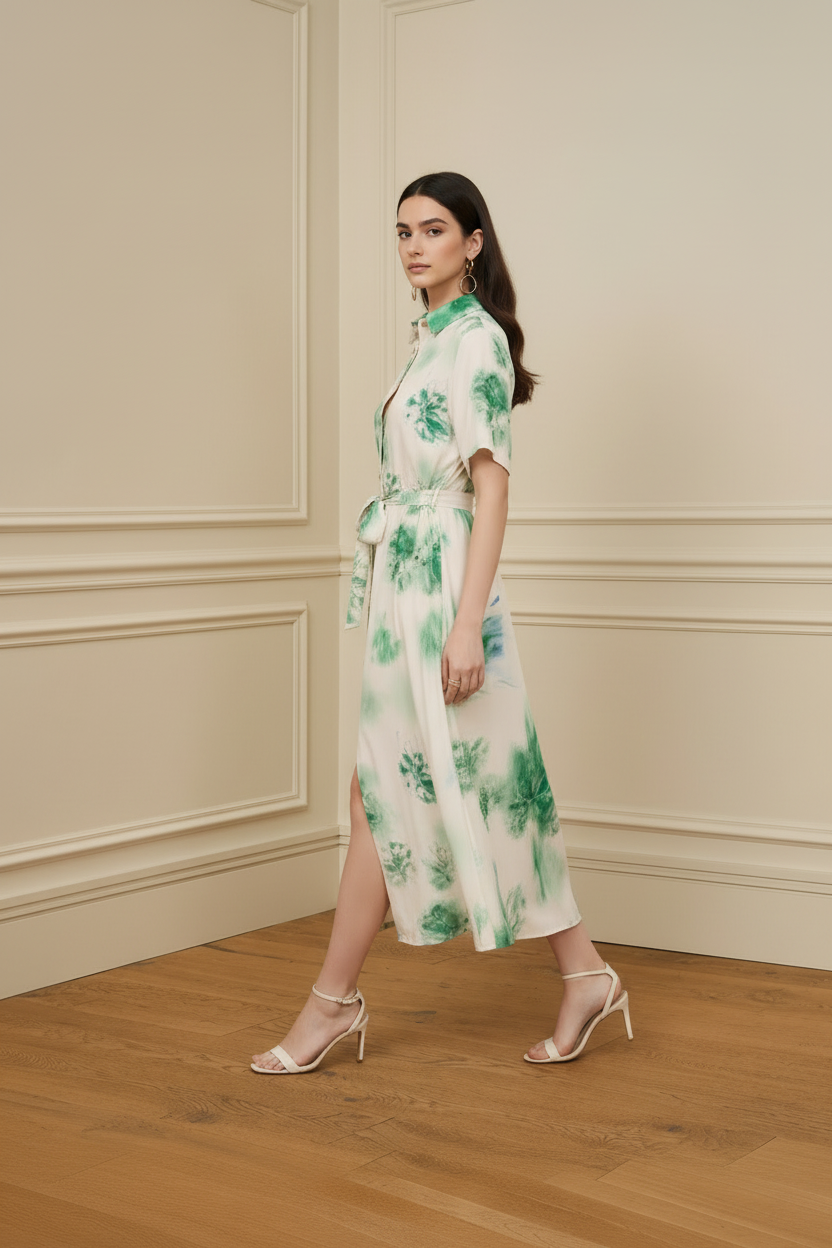 Vestido floral — vista lateral