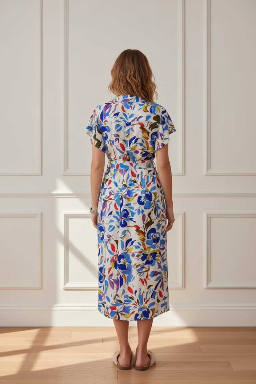 Vestido floral - vista trasera