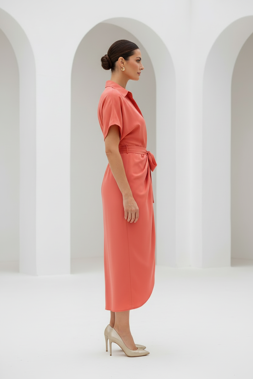 Vestido Fresh Salmon - vista lateral