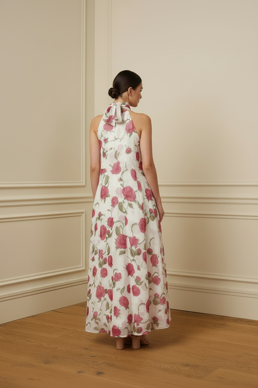 Vestido halter rosas espalda cubierta v3