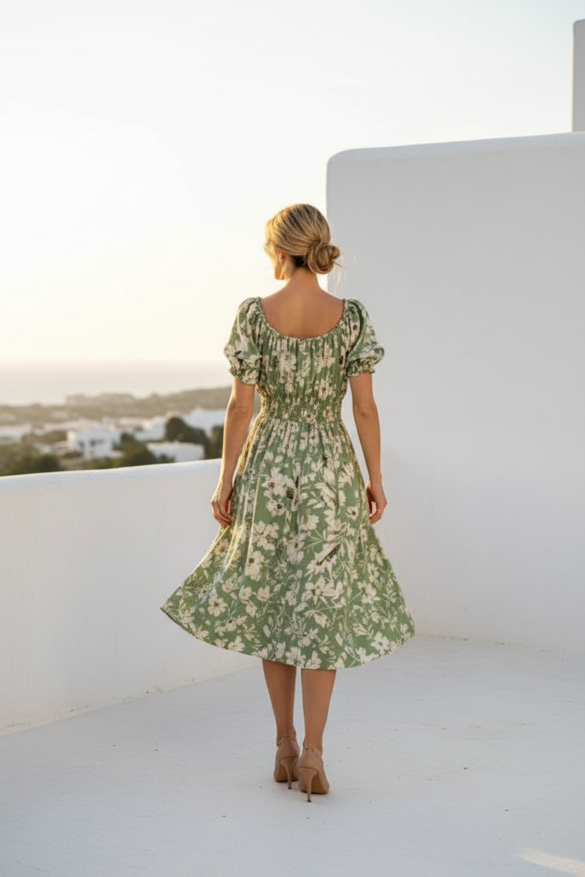 Vestido KK915 verde espalda