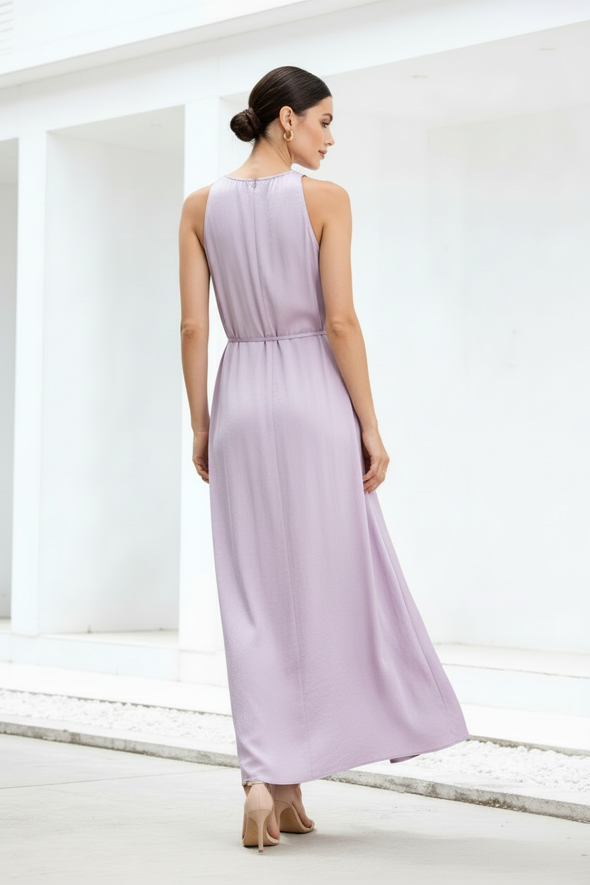 Vestido KM301 lila espalda cubierta