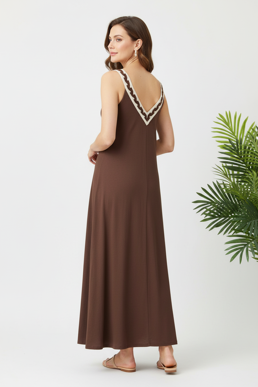 Vestido marrón espalda