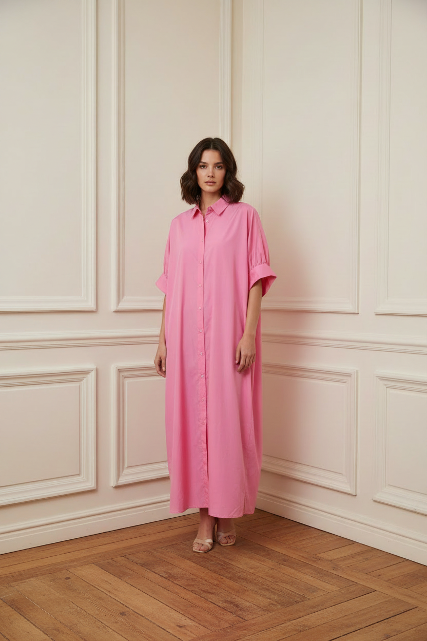 Vestido maxi rosa estancia