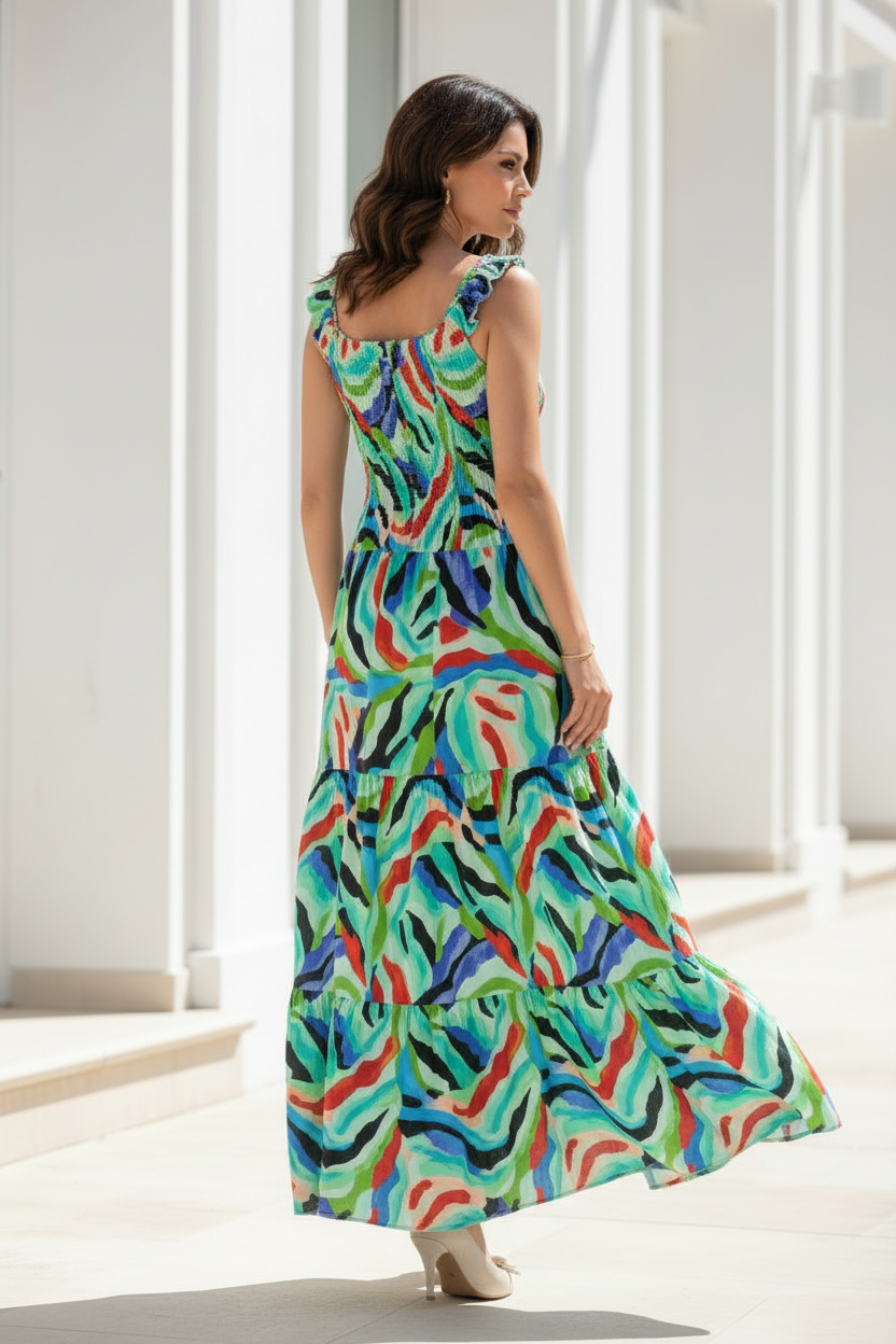 Vestido multicolor - trasera