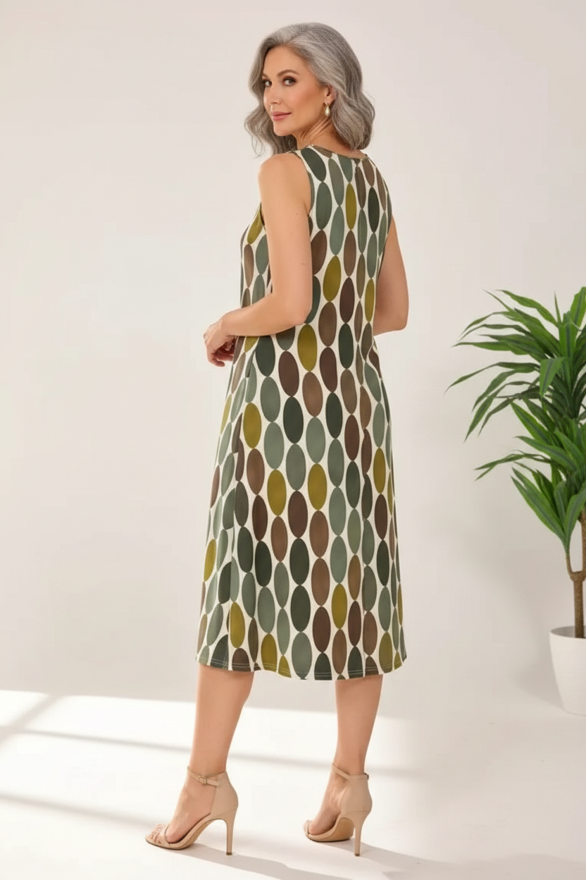 Vestido oval verde espalda