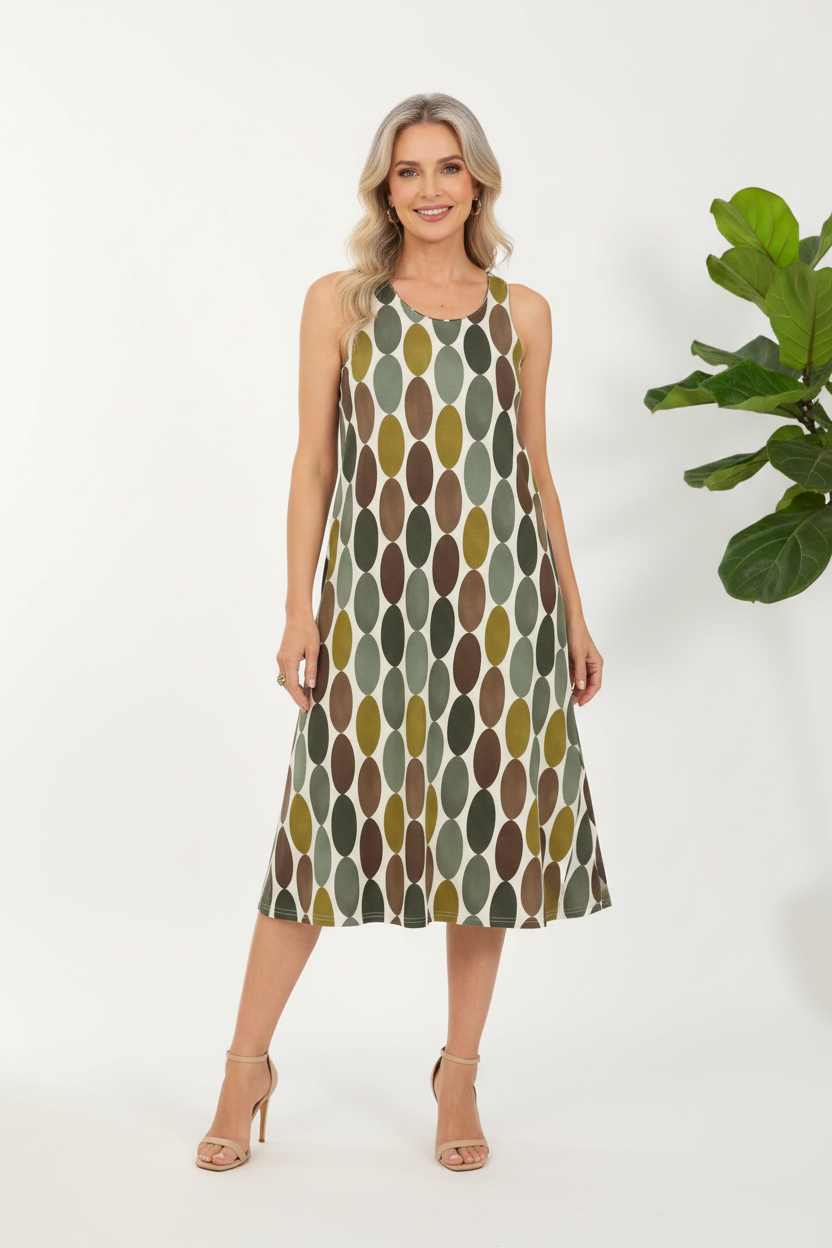 Vestido oval verde frente
