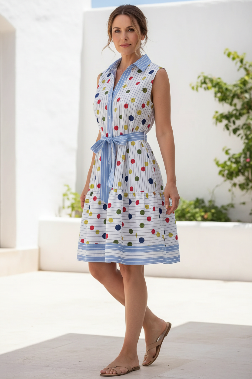 Vestido R290 azul tres cuartos