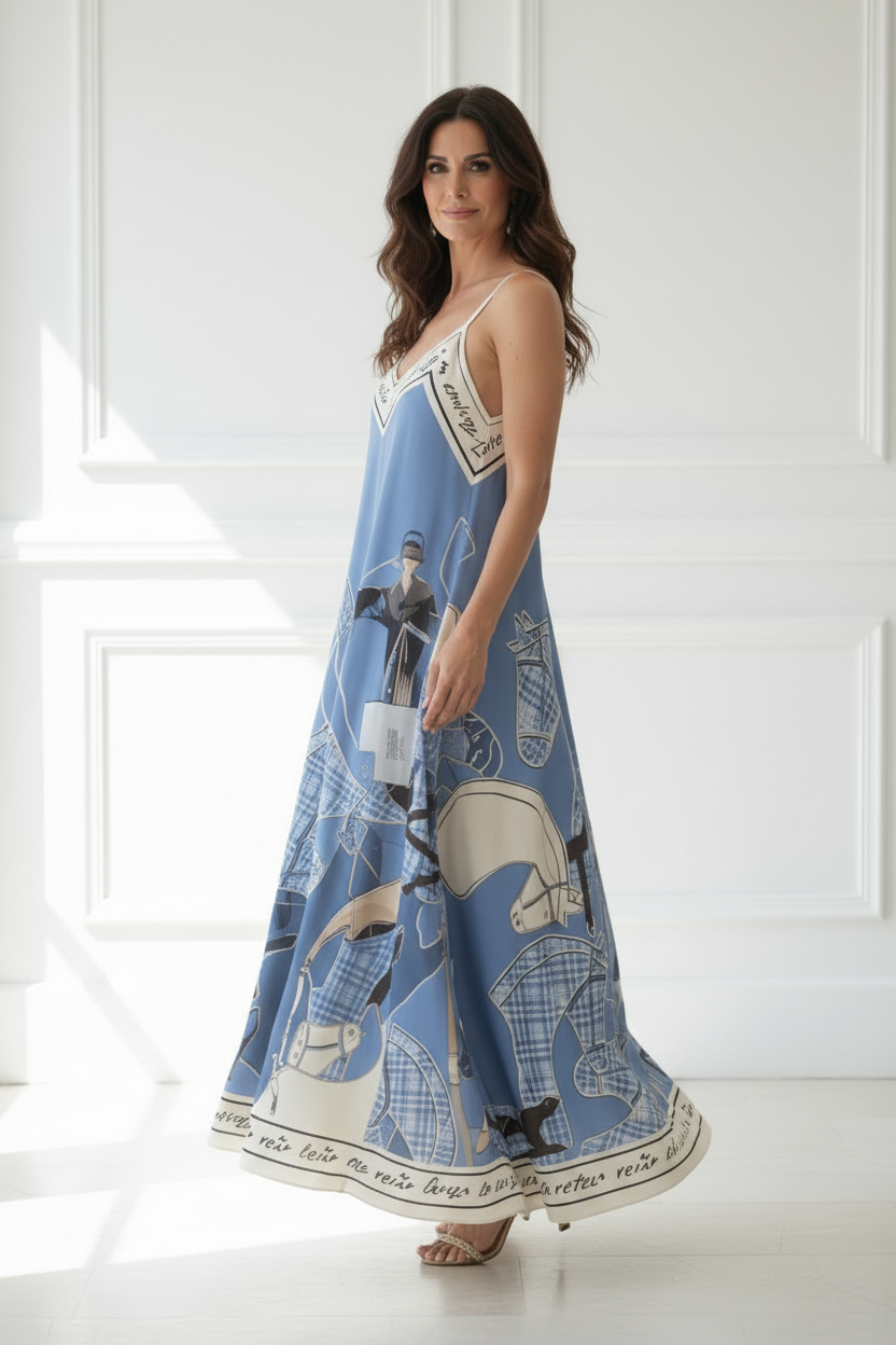 Vestido scarf vintage vista lateral