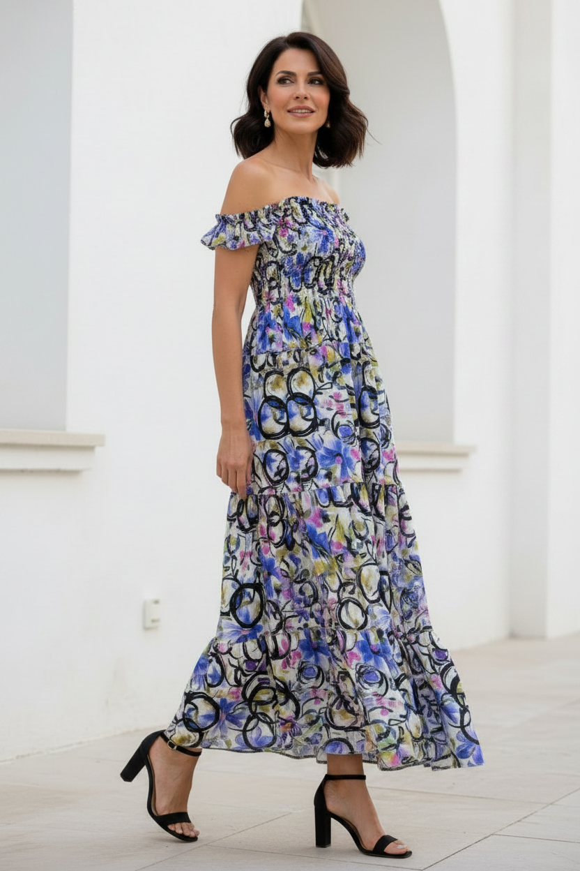 Vestido tirantes bajados off-shoulder