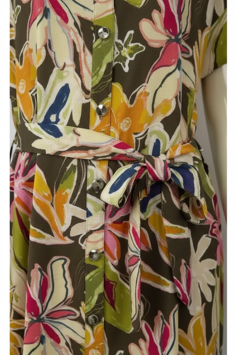 Vestido tropical detalle