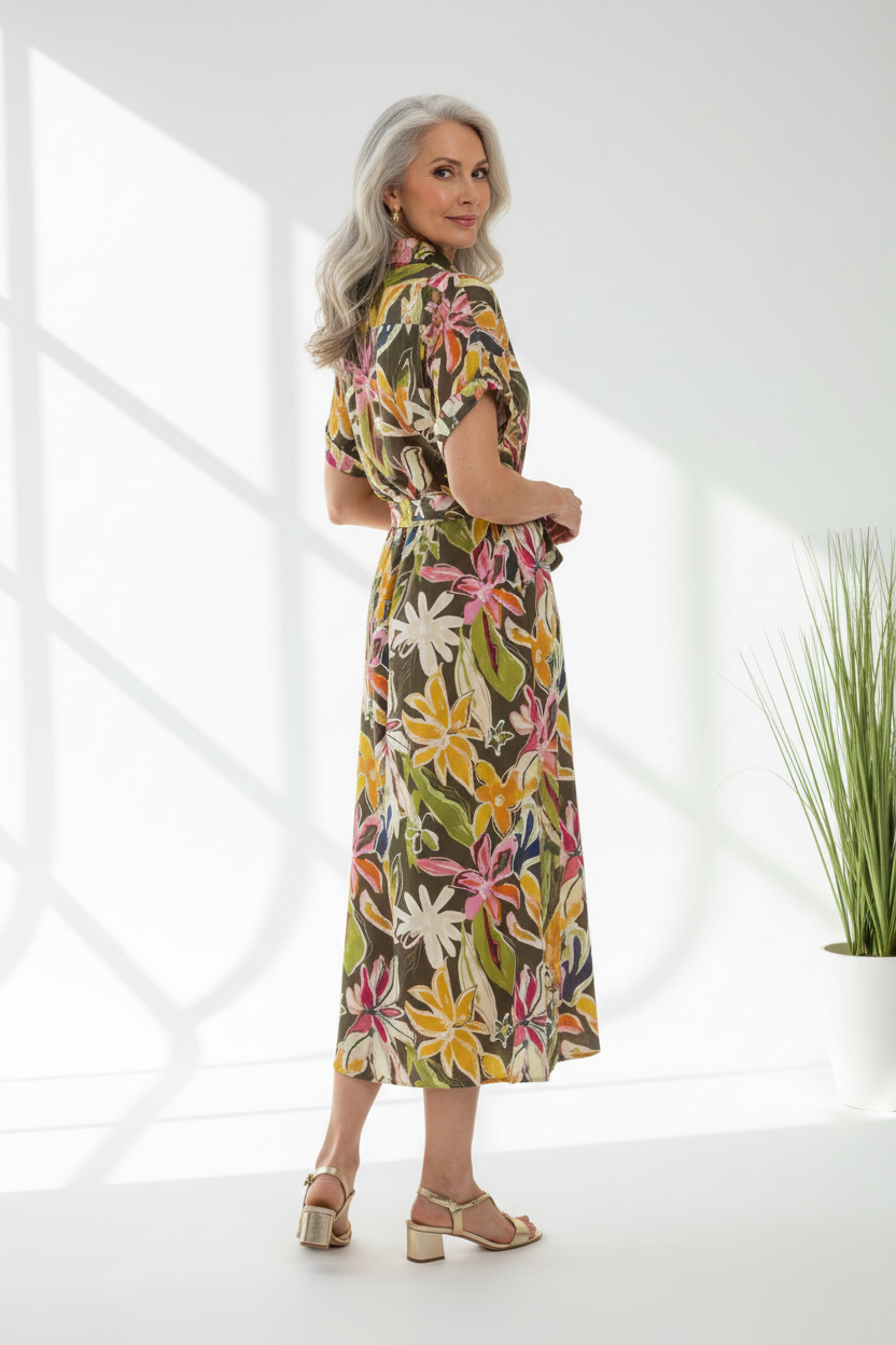 Vestido tropical espalda