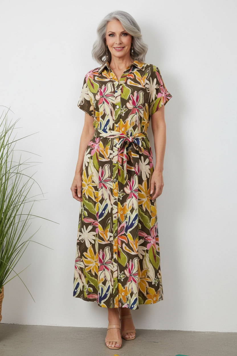 Vestido tropical frente