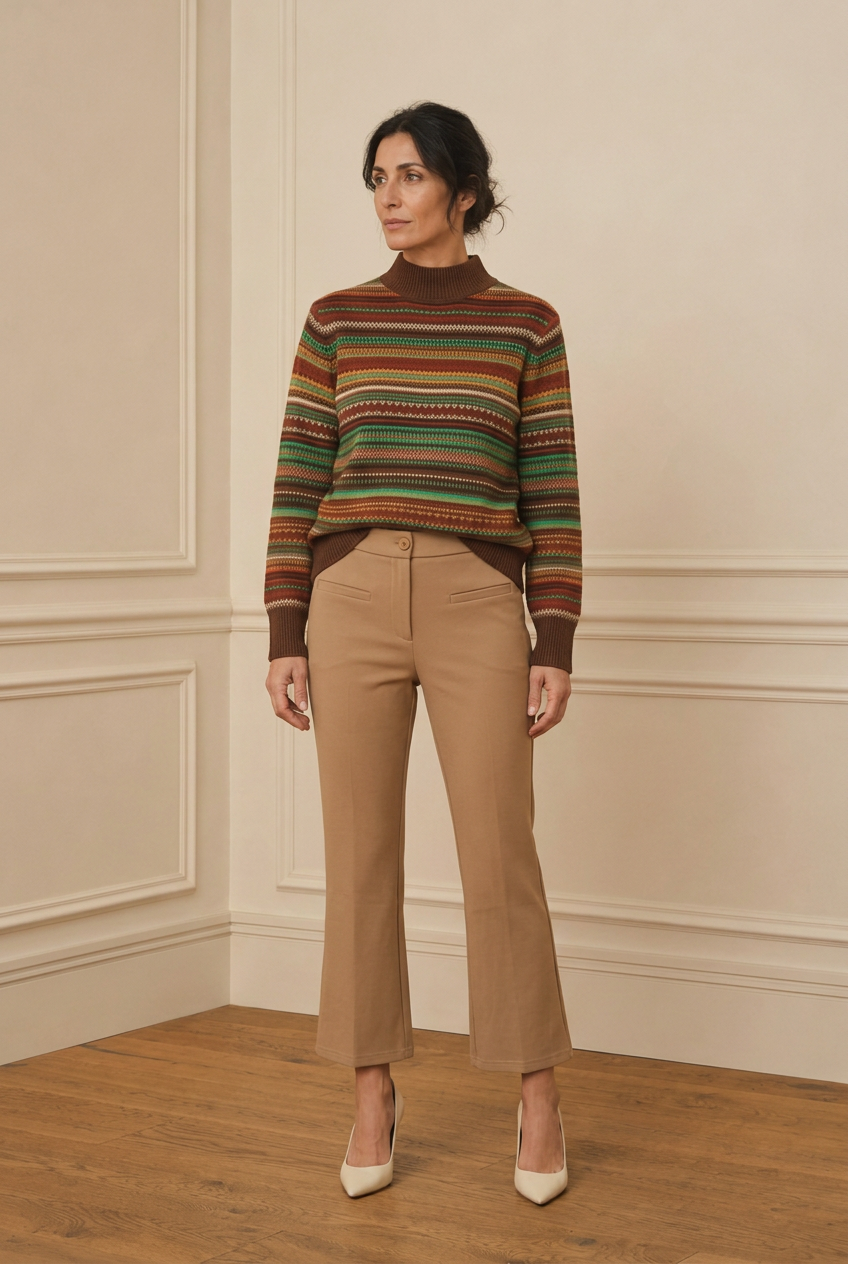 Vista de tres cuartos del look