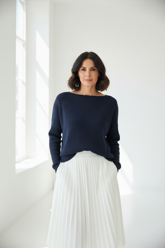 Vista frontal - azul marino